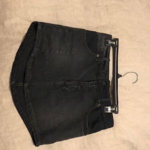 Free People Black Denim Mini Skirt